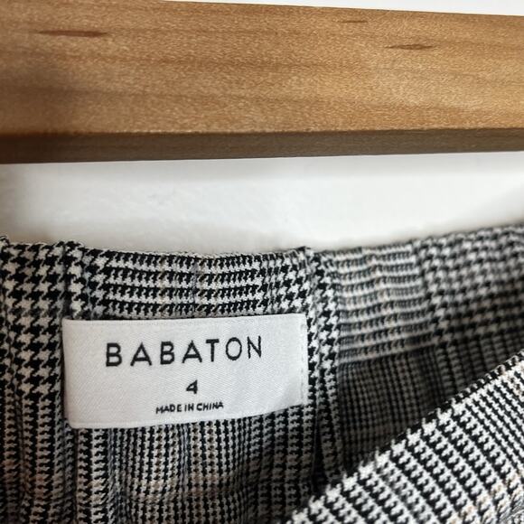 Aritzia Babaton Conan Slim Trouser Pants Houndstooth Plaid Womens 4 Career Work - Picture 4 of 8